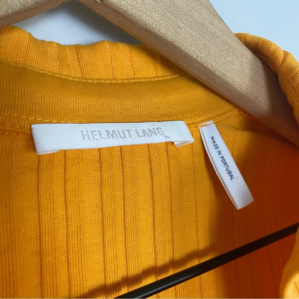 Helmet Lang Textured Stripe Crop Apricot Cotton P… - image 8